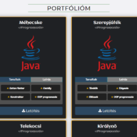 szoftverfejlesztő tanuló portfólió oldala